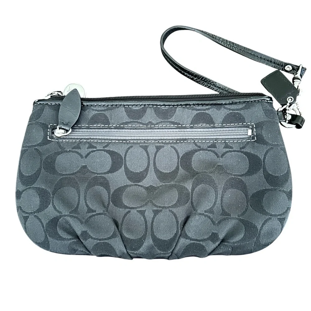 Coach Black Signature Clutch Wristlet
